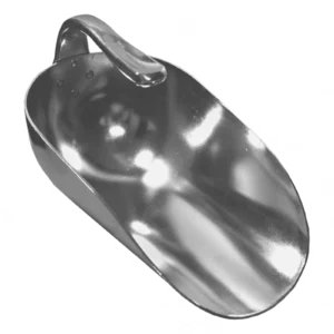 3D gerenderte Abwiegeschaufel mit Innenstiel auf weißem Hintergrund