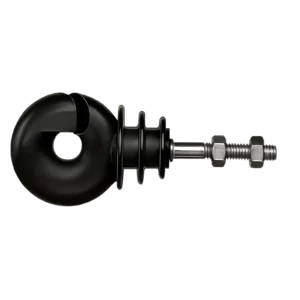 Ringisolator WI 24/2 mit M6 Gewinde für Metallpfähle