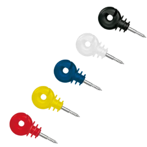 Ringisolator WI 24 mit Holzgewinde in Schwarz, Rot, Gelb, Blau und Weiß