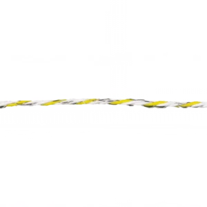 Weidezaunlitze WZ 50 TOP LEIT – Kunststofflitze weiß/gelb mit 6 Edelstahldrähten