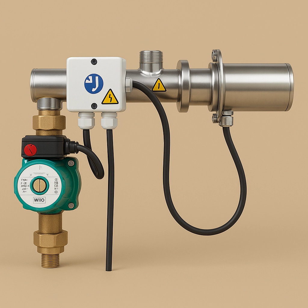 Zirkulationsanlage für frostsichere Wasserversorgung im Rinderstall